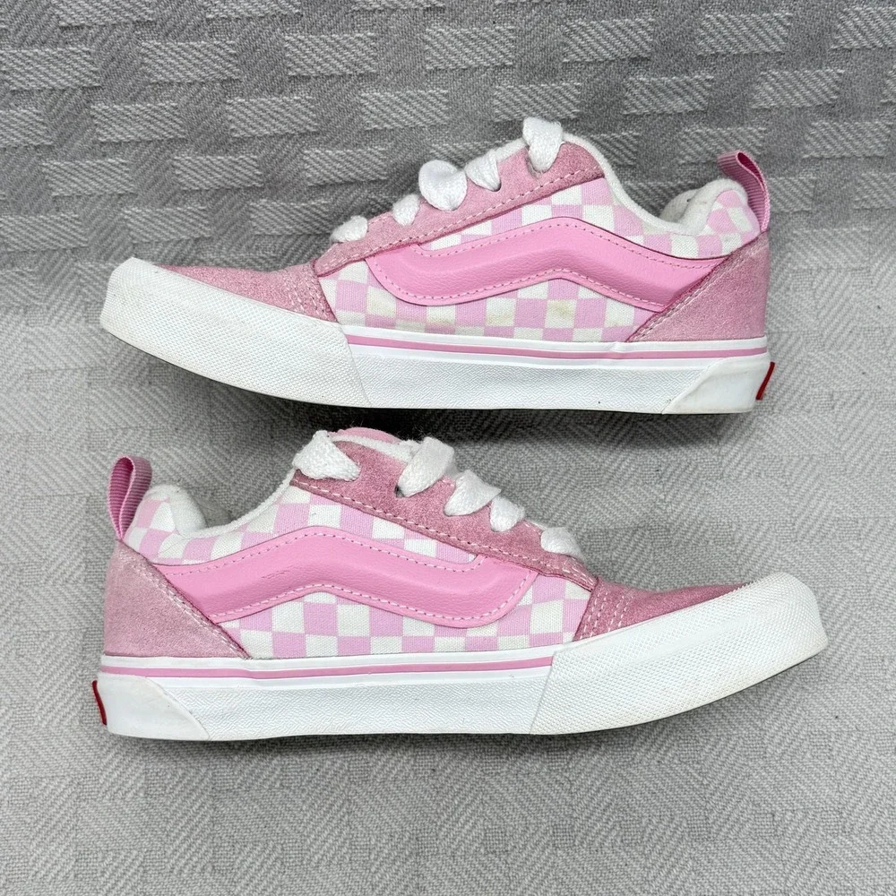 Vans Old Skool Shoes Unisex Kids Size 2.5 Pink Checkerboard Low‎ Top Sneakers